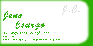 jeno csurgo business card