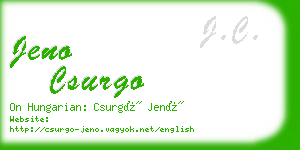 jeno csurgo business card